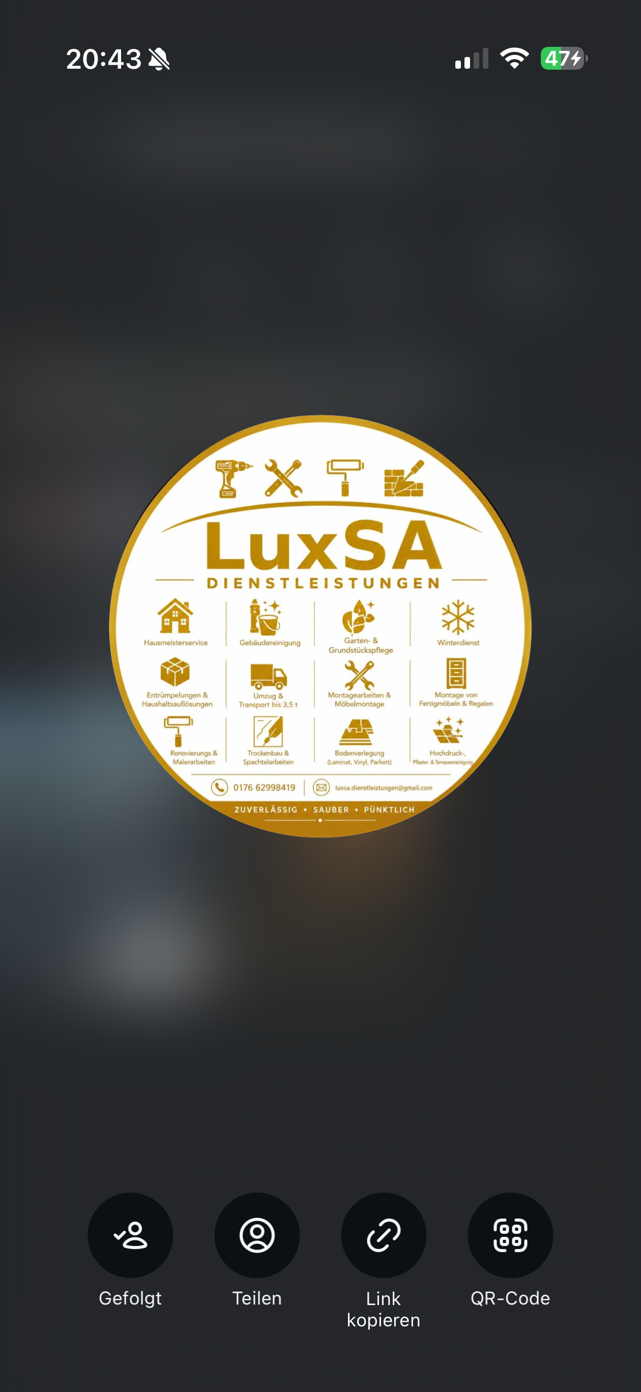 Originales rundes LuxSA-Unternehmenslogo mit goldener Wortmarke und Leistungssymbolen